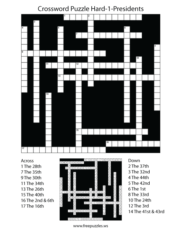 Hard Crossword Puzzle #1