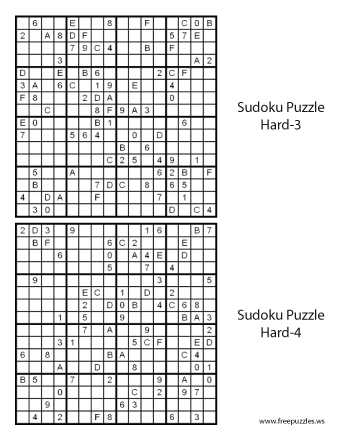 Hard Sudoku Puzzles #3 and #4