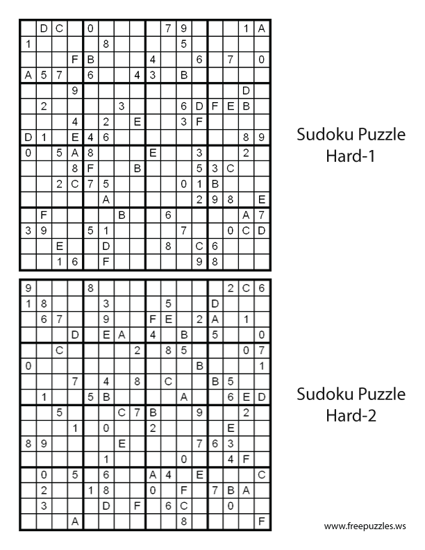 Hard Sudoku Puzzles #1 and #2
