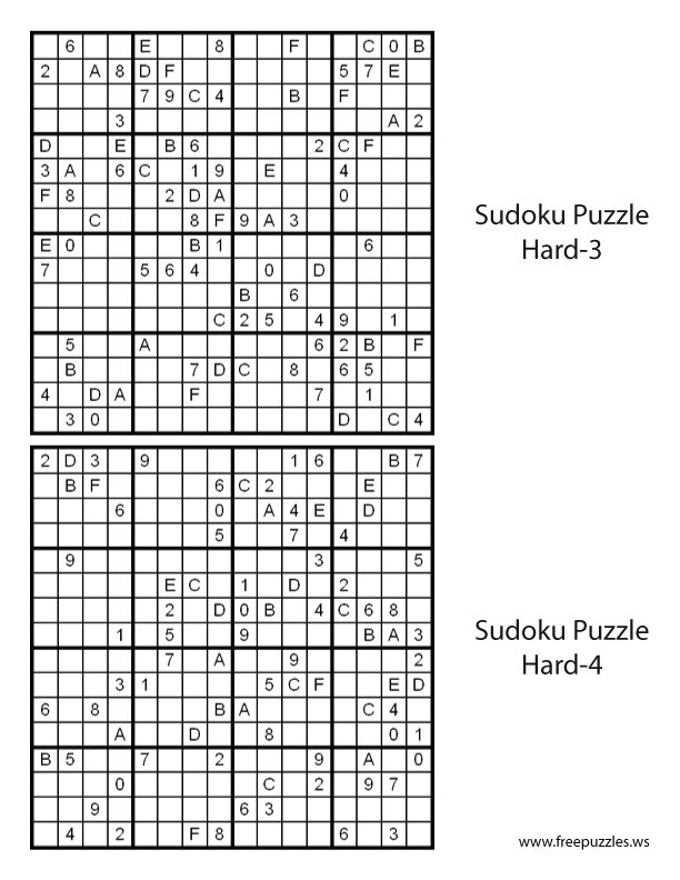 Hard Sudoku Puzzles #3 and #4