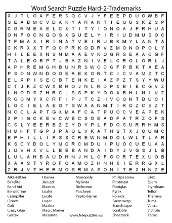 Hard Word Search Puzzle #2