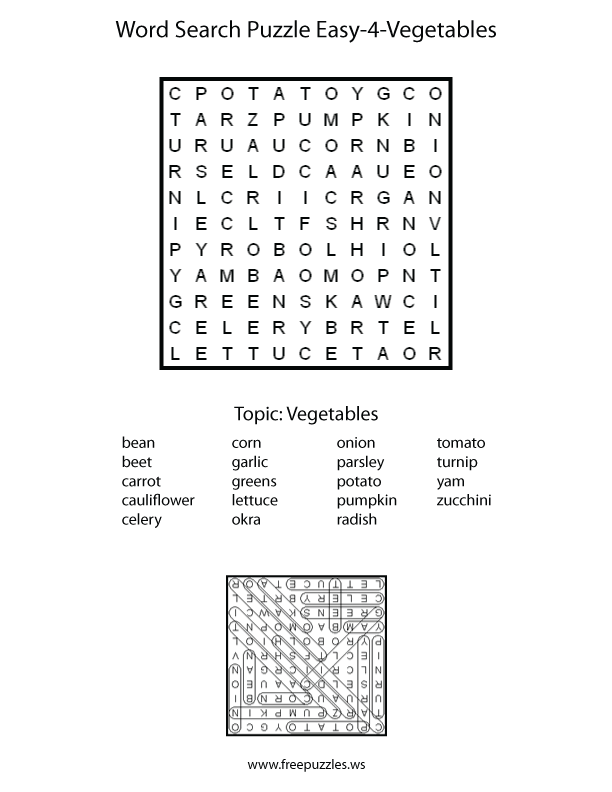 Easy Word Search Puzzle #4