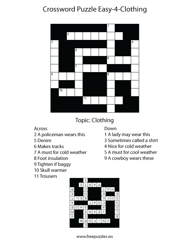 Easy Crossword Puzzle #4