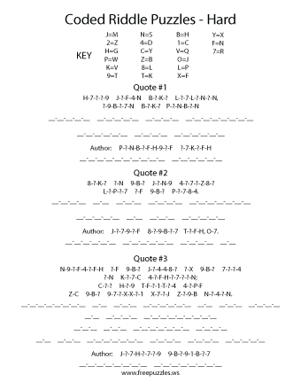 Hard Coded Riddle Puzzles