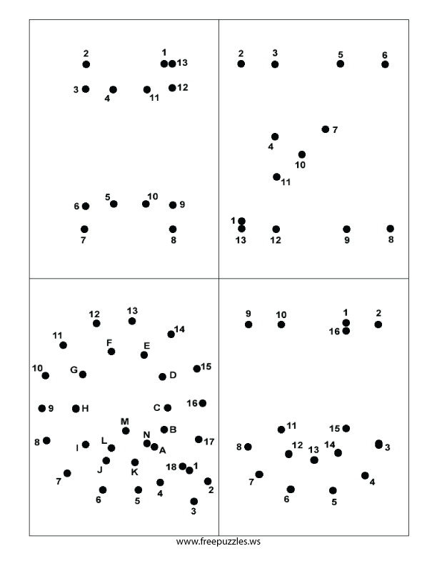 Letter Dot To Dot Puzzle #6