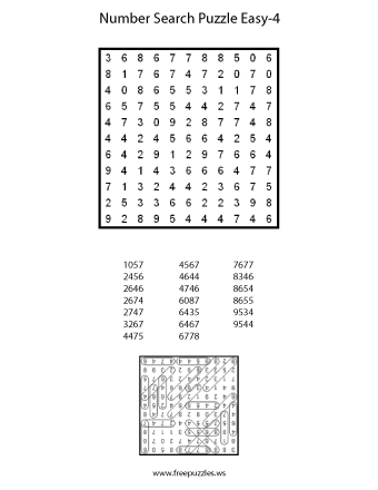 Easy Number Search Puzzle #4