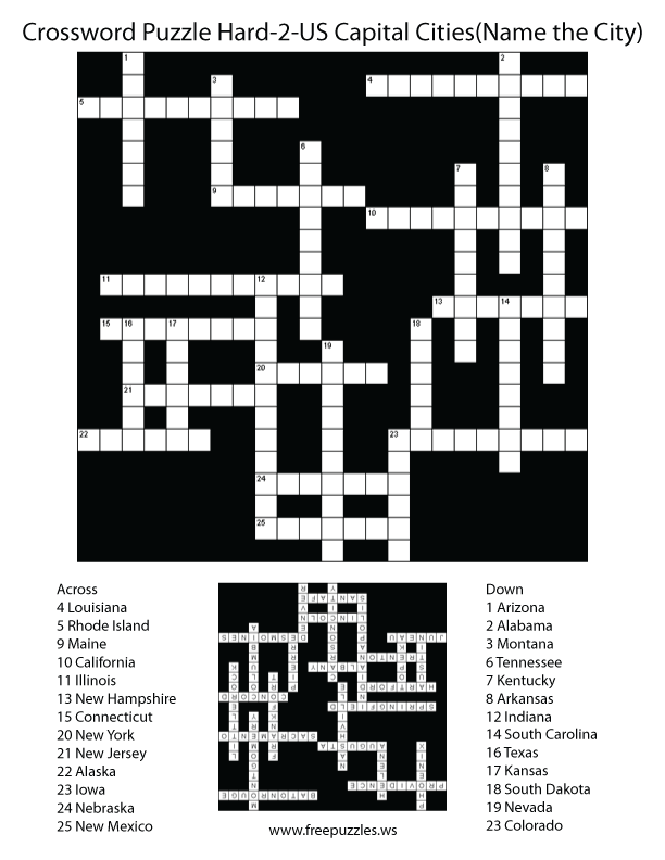 Preview of Hard #2 — US Capital Cities (Name the City)