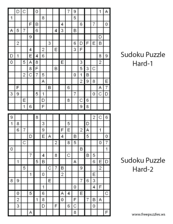 Hard Sudoku Puzzles #1 and #2