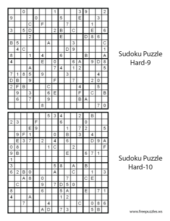 Hard Sudoku Puzzles #9 and #10