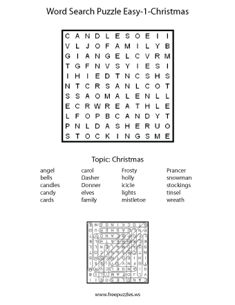 Easy Word Search Puzzle #1