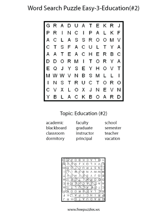 Easy Word Search Puzzle #3