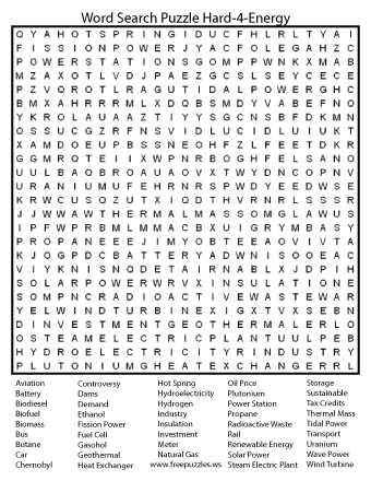 Hard Word Search Puzzle #4