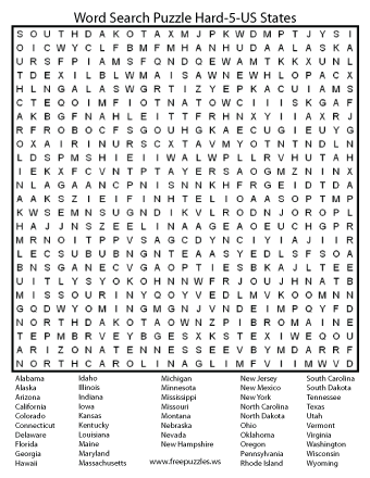 Hard Word Search Puzzle #5