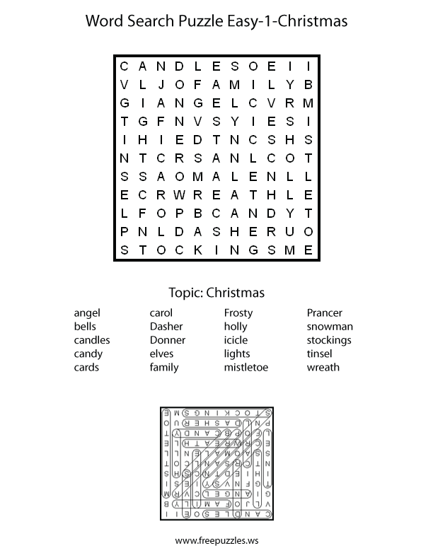 Easy Word Search Puzzle #1